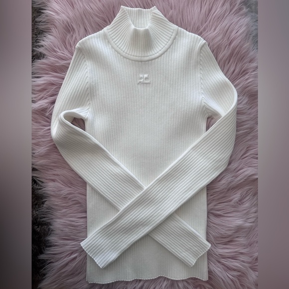 NWOT Courreges Mock Neck Rib Sweater Size M $450 - Picture 5 of 5